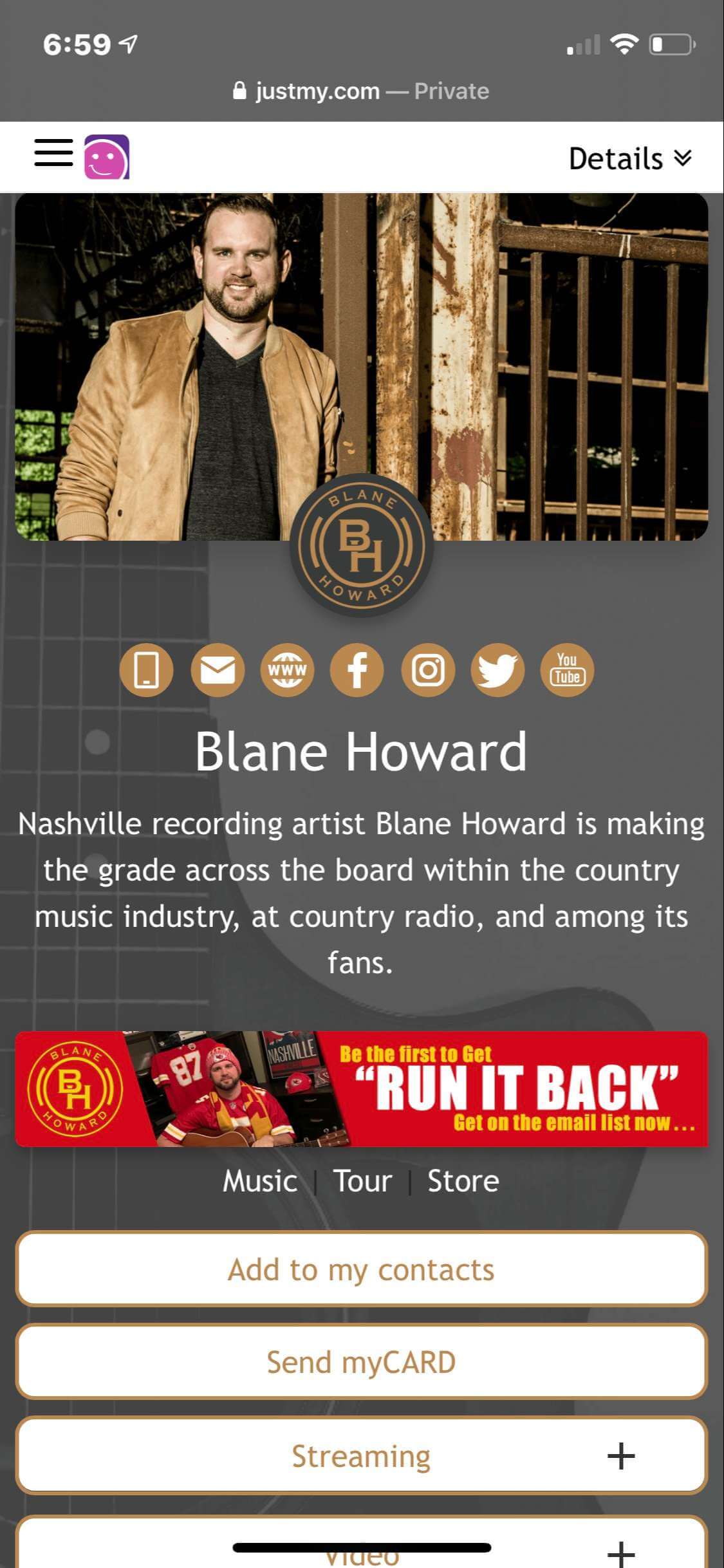 #grabmyCARD  Blane Howard